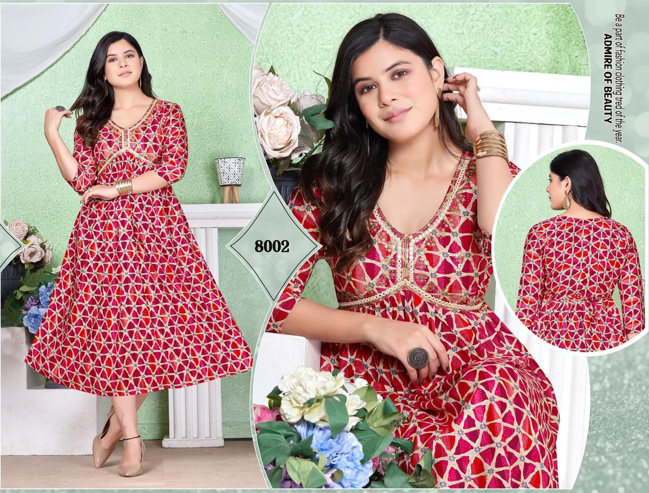 Be You By Golden Rayon Embroidery Alia Cut kurtis Catalog
